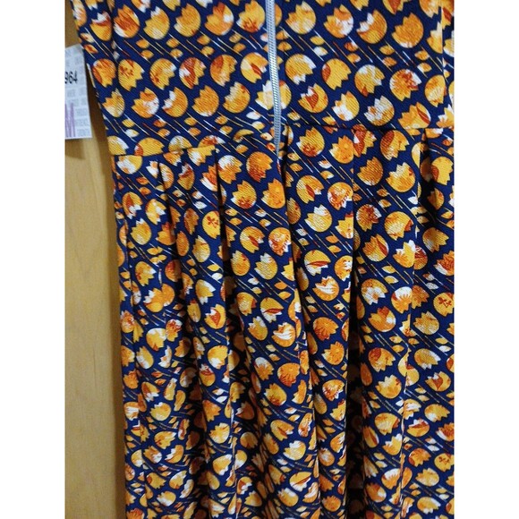 Lularoe Women’s Size Med Amelia Dress Fit & Flare Black Mustard Red Floral(Tulip - Picture 16 of 16
